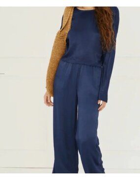 SOMETHING NAVY NAVY SILK SET
